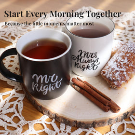 Dishwasher-safe mugs in a ready-to-gift couple set.