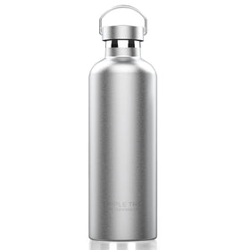 TRIPLE TREE 34oz bottle front view showing durable stainless steel exterior
