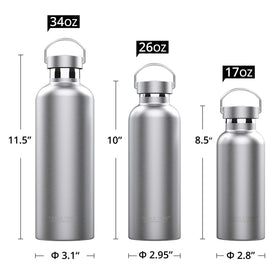 Triple Tree bottle wide-mouth open for easy ice filling and cleaning.