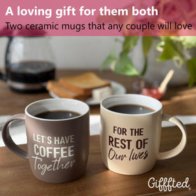 Triple Gifffted His and Hers mugs for couples, perfect for cozy morning rituals
