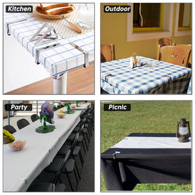 TriPole wind-proof clips prevent tablecloths from billowing in breeze.