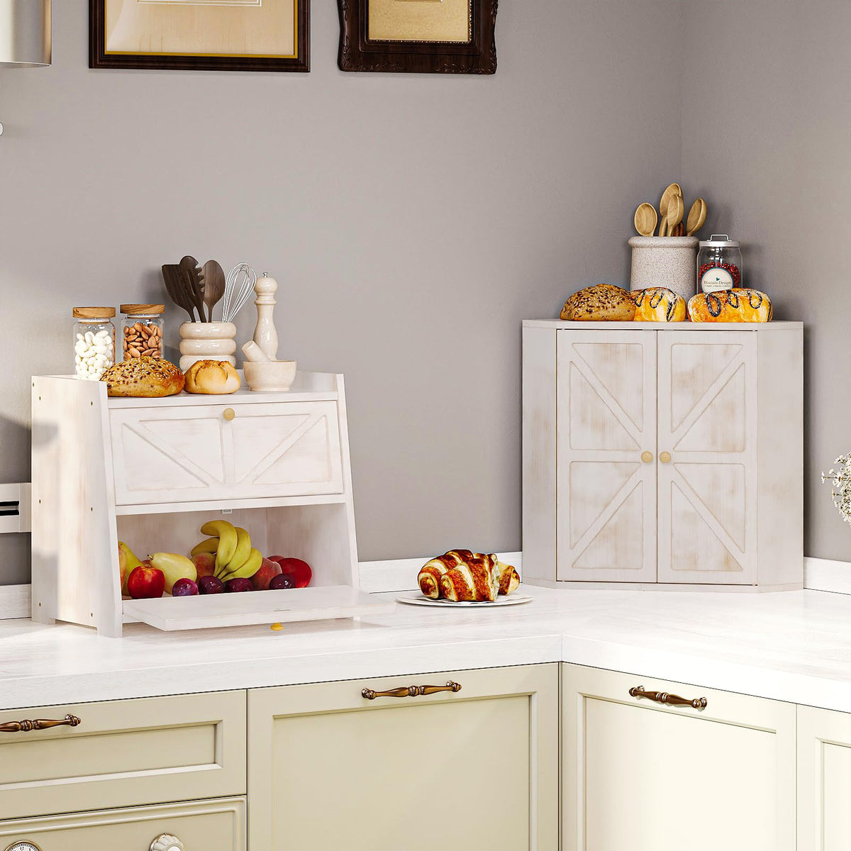 Trironsun bamboo bread storage with large capacity fits multiple loaves and snacks.