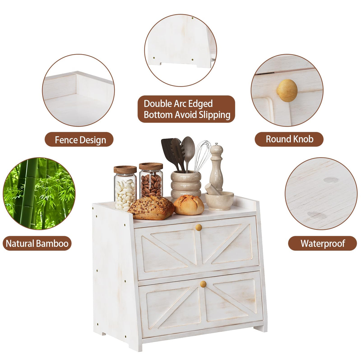 Trironsun large-capacity bread box demonstrates substantial storage for families.