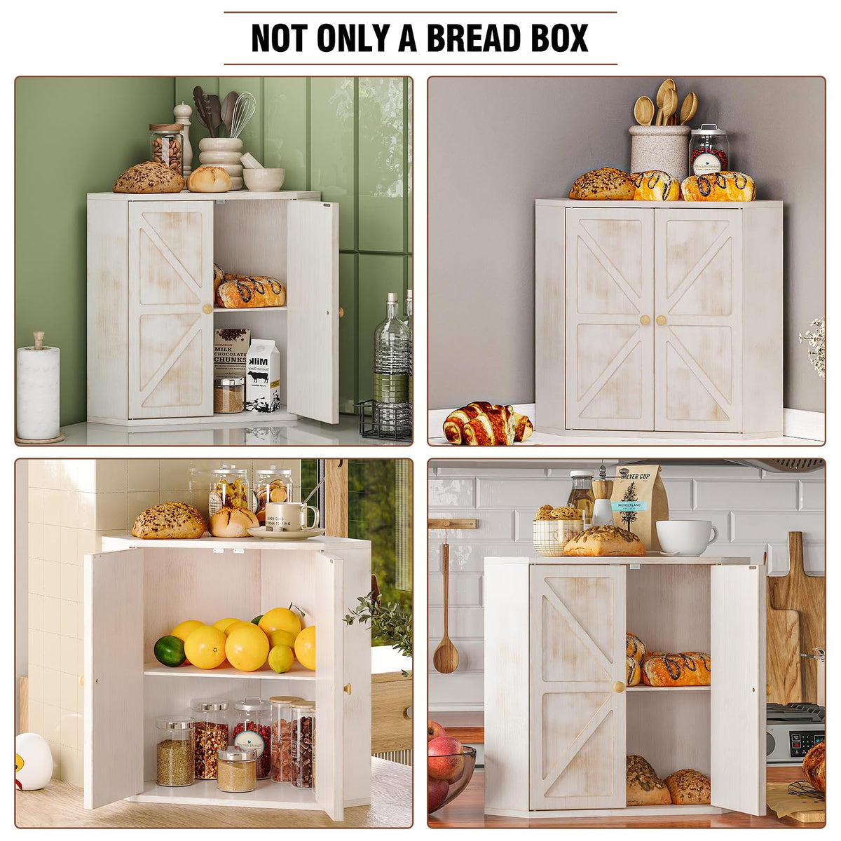 Trironsun versatile storage for bread or other small kitchen items.