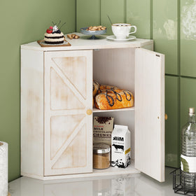 Trironsun bamboo bread box flat-top design provides extra surface for small items.