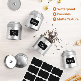 TRISCO six-pack includes labels to identify tea types quickly.