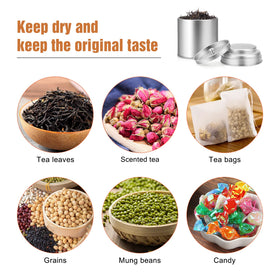 TRISCO tea tin with double sealing lid protects contents.