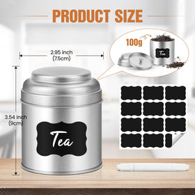 TRISCO frosted finish tea tin resists fingerprints for clean storage.