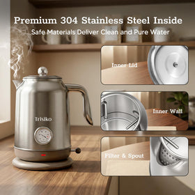 Trisiko boiling water quickly with 1200W power and quiet operation