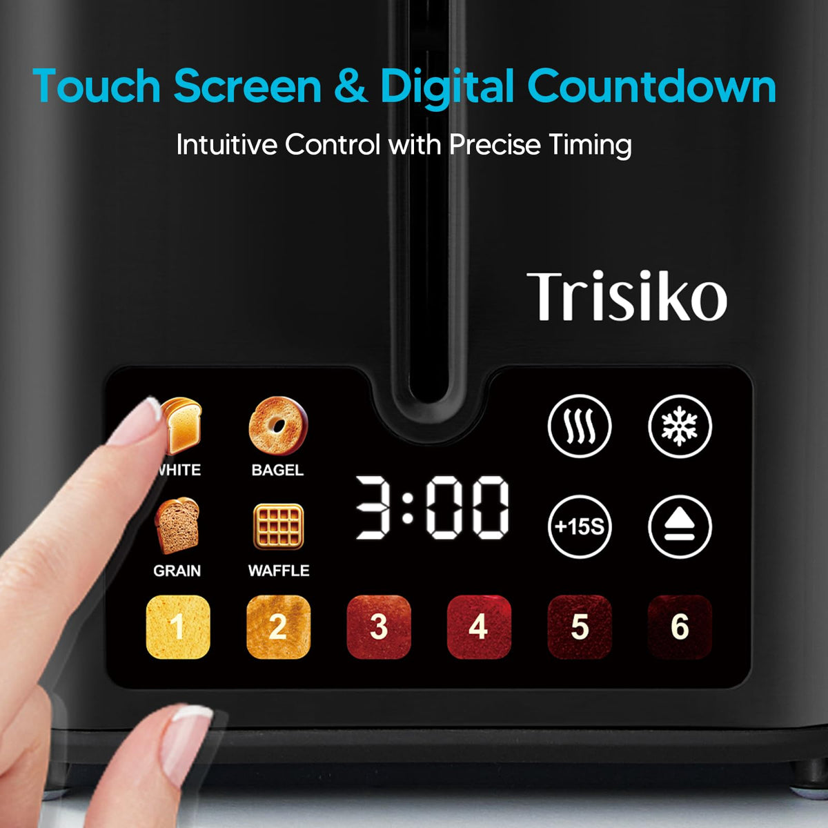 Trisiko toaster safety lever makes handling bagels safer
