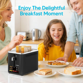 Trisiko toaster digital timer display shows countdown clearly
