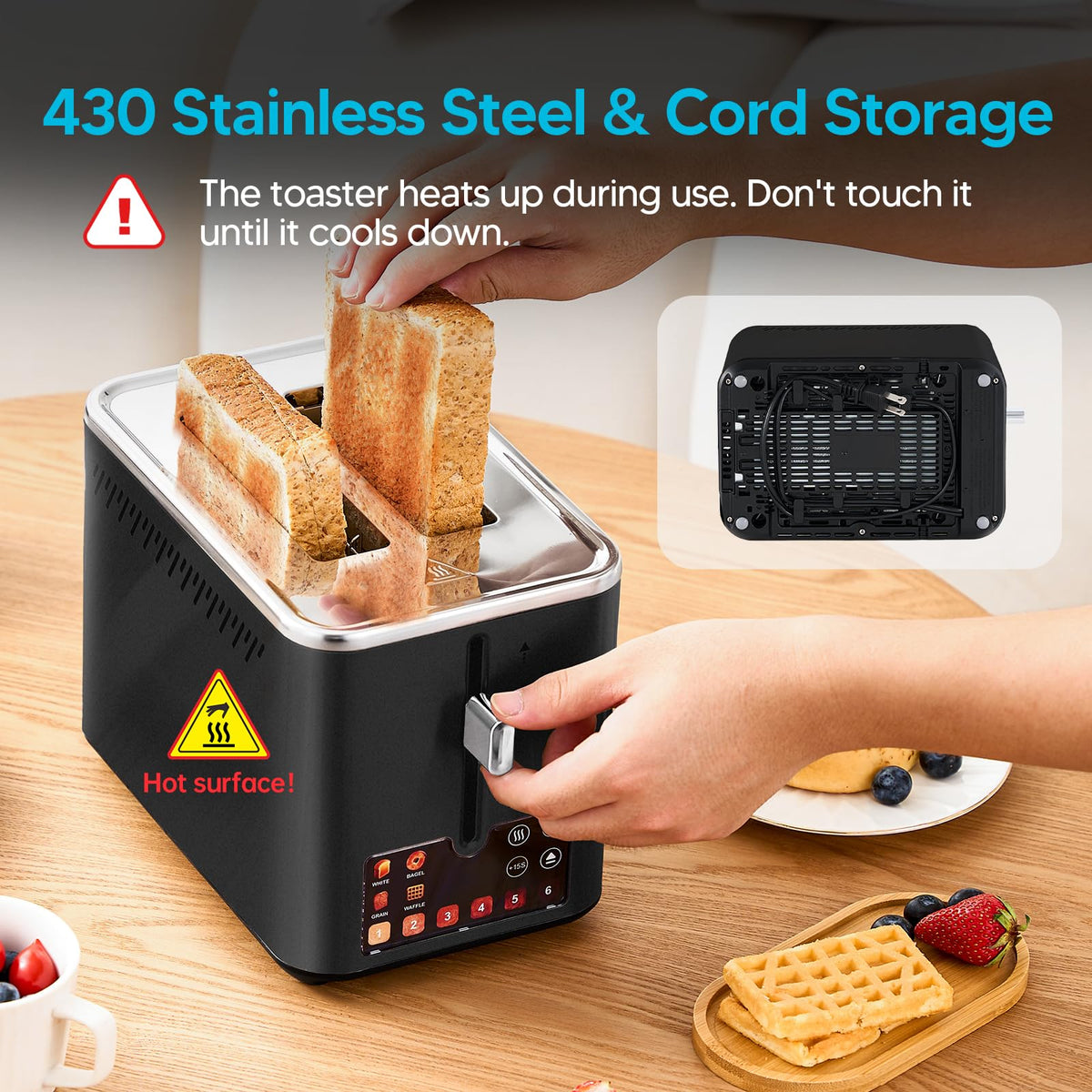 Trisiko toaster +15s boost for extra crisp when needed