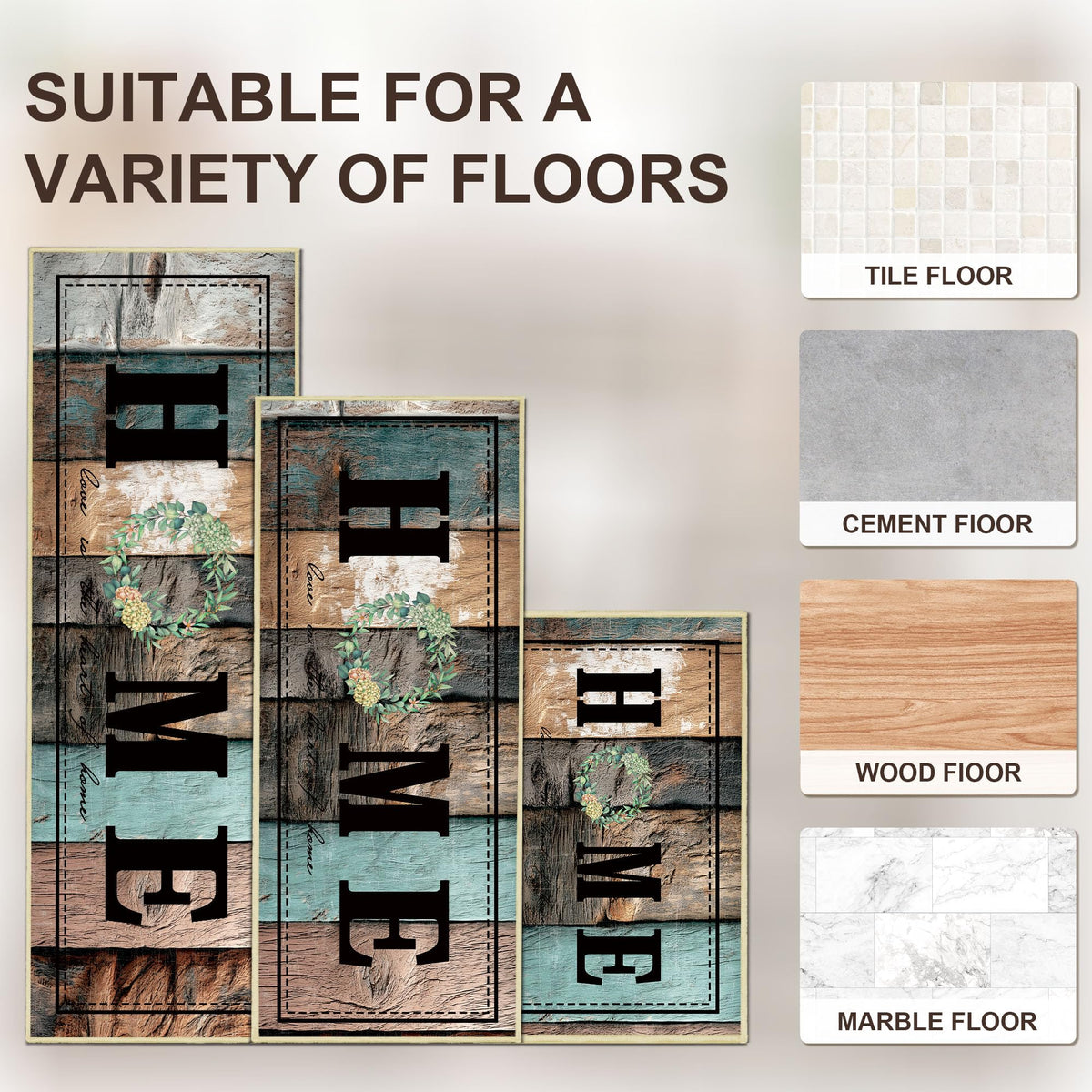 Tritard non-slip kitchen rug 20x48 dishwash area with stable grip