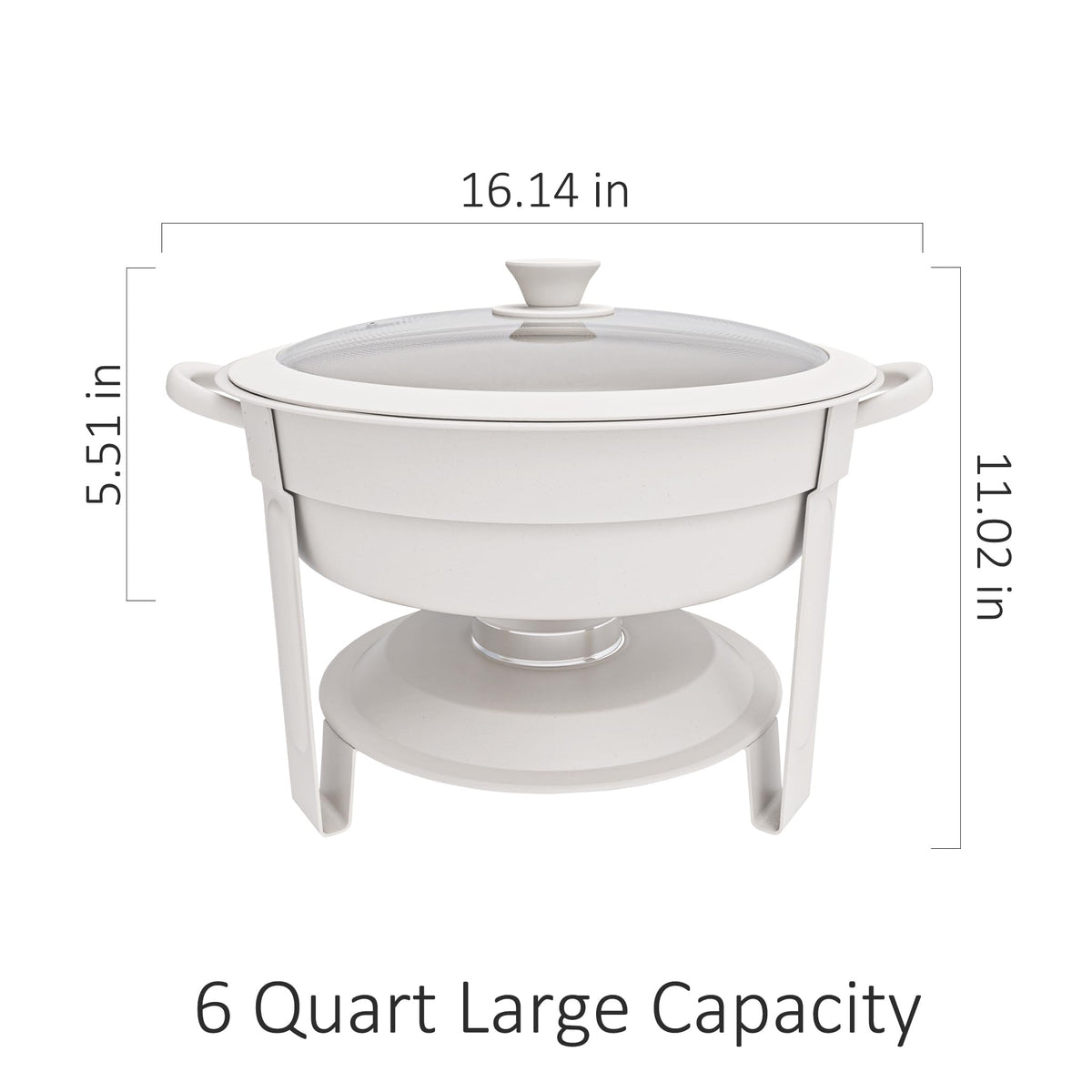 Trivico 6QT chafer in durable stainless steel for a lasting, elegant look.