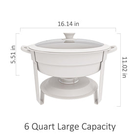 Trivico 6QT chafer in durable stainless steel for a lasting, elegant look.