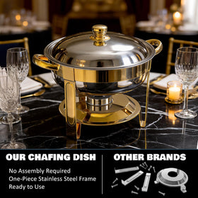 Trivico 6qt food pan offers generous capacity for buffets, weddings, and large gatherings.
