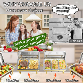 Trivico 9 quart chafing dish pan ideal for main courses and sides.