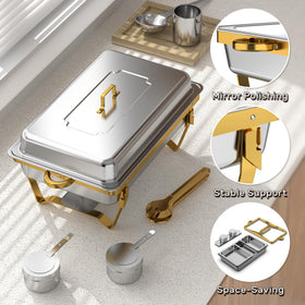 Trivico included gold serving tongs enhance serving ease.