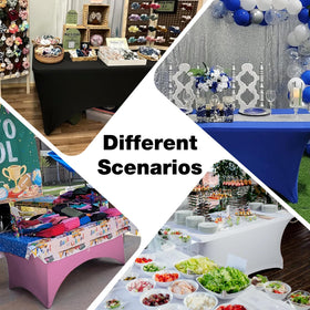 Trlyc stretch tablecloth ideal for weddings, parties, and banquets.