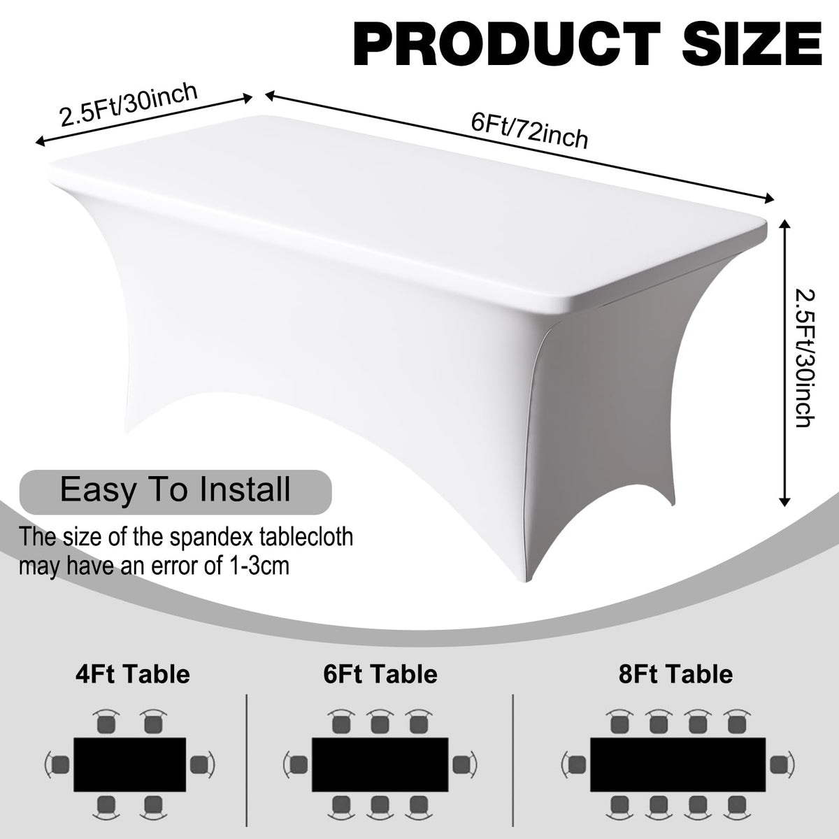 Trlyc elegant white tablecloth over banquet setup ideal for events.