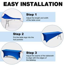 Trlyc Royal Blue stretch tablecloth with reinforced corner pockets