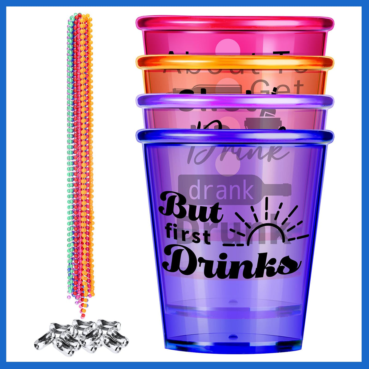 Trnayi red shot glass necklace with playful text for bold celebrations.
