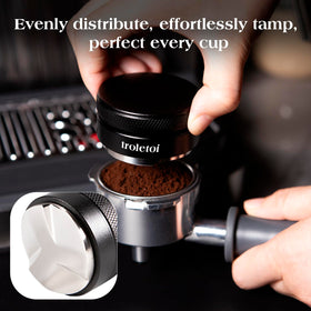 Troletoi adjustable distributor levels coffee grounds evenly