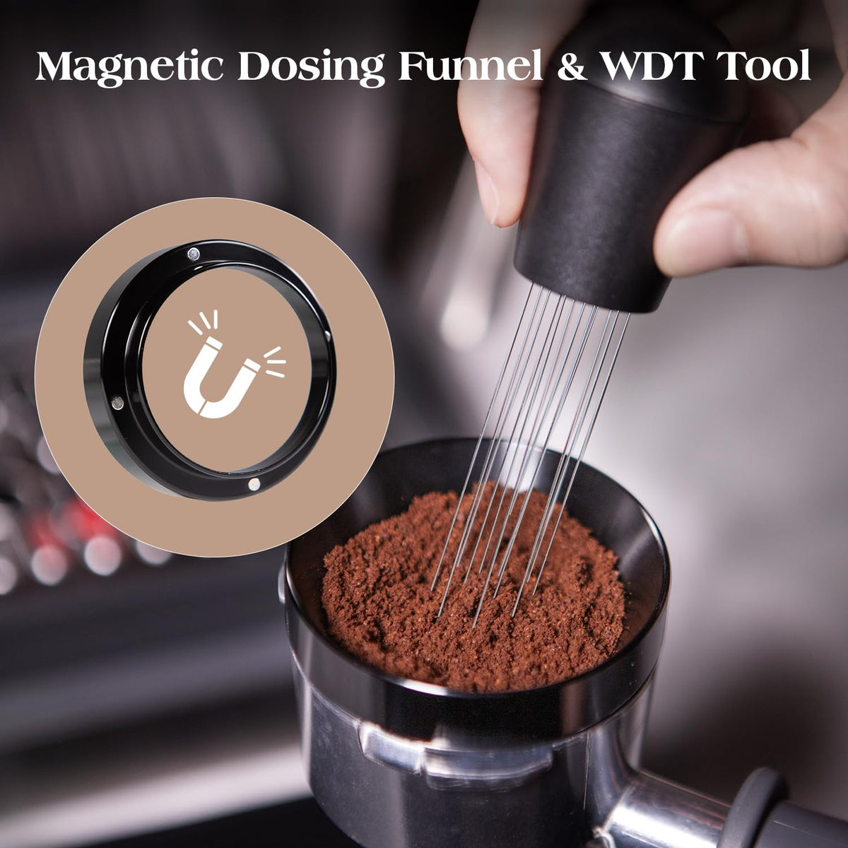 Troletoi dosing funnel guides grounds to the portafilter