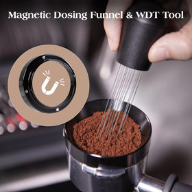 Troletoi dosing funnel guides grounds to the portafilter