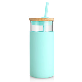 Tronco 20oz glass tumbler with lid and straw shows durable borosilicate glass for hot or cold drinks.