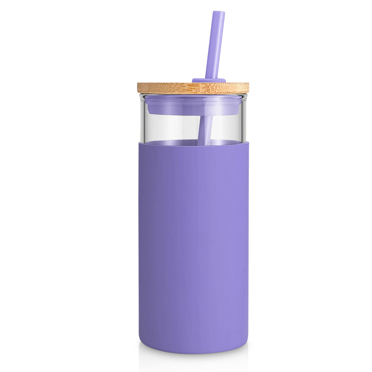 Tronco 20 oz glass tumbler with lid and straw for hot or cold drinks