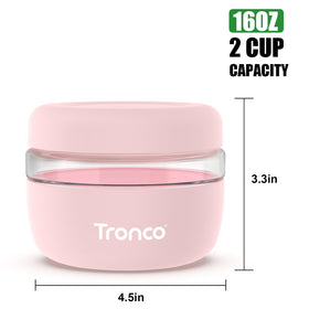 Tronco airtight glass container keeps contents fresh and leakproof