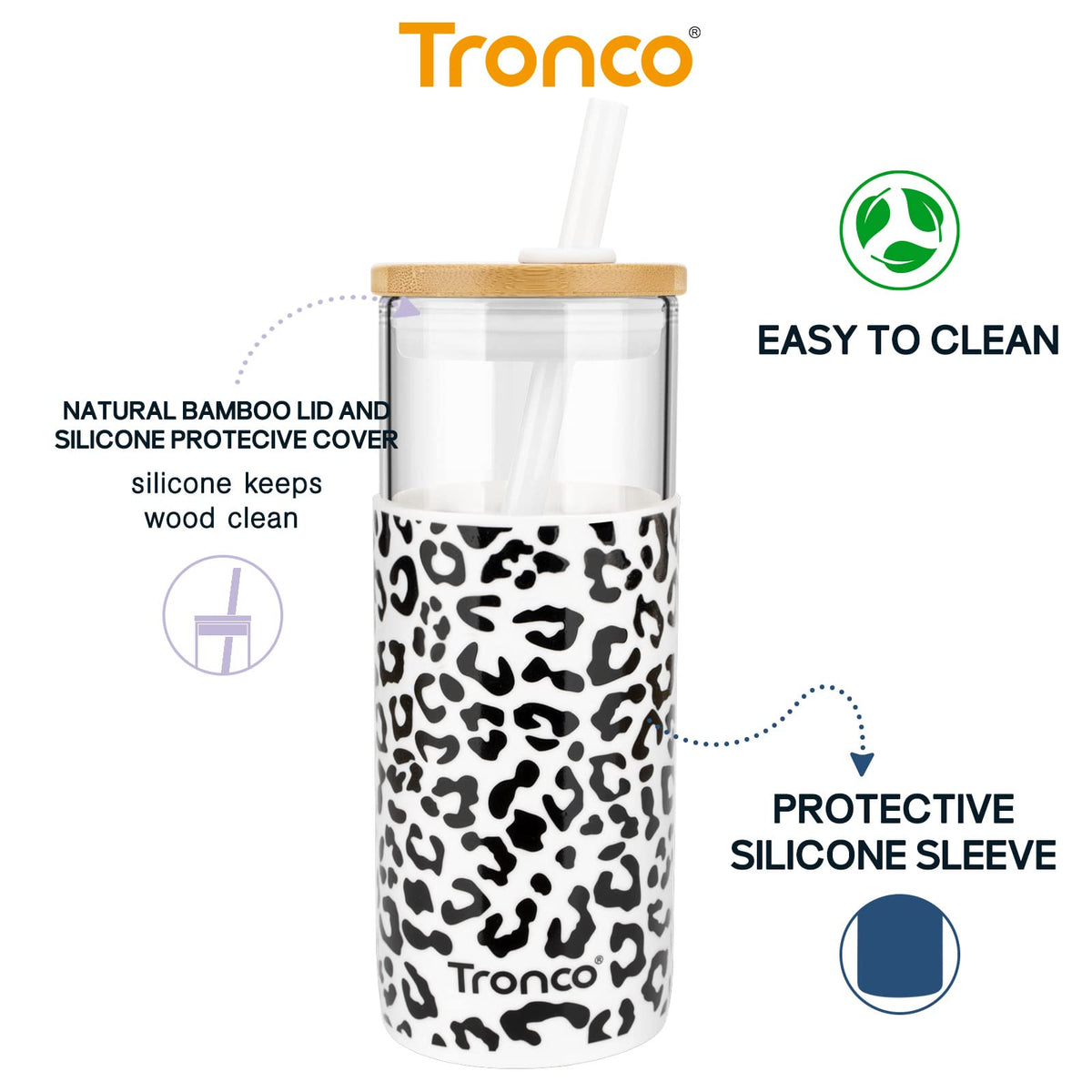 Tronco bamboo lid with silicone seal keeps drinks covered and fresh.