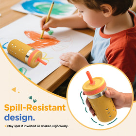 Tronco flow-control straw helps controlled sips when learning.