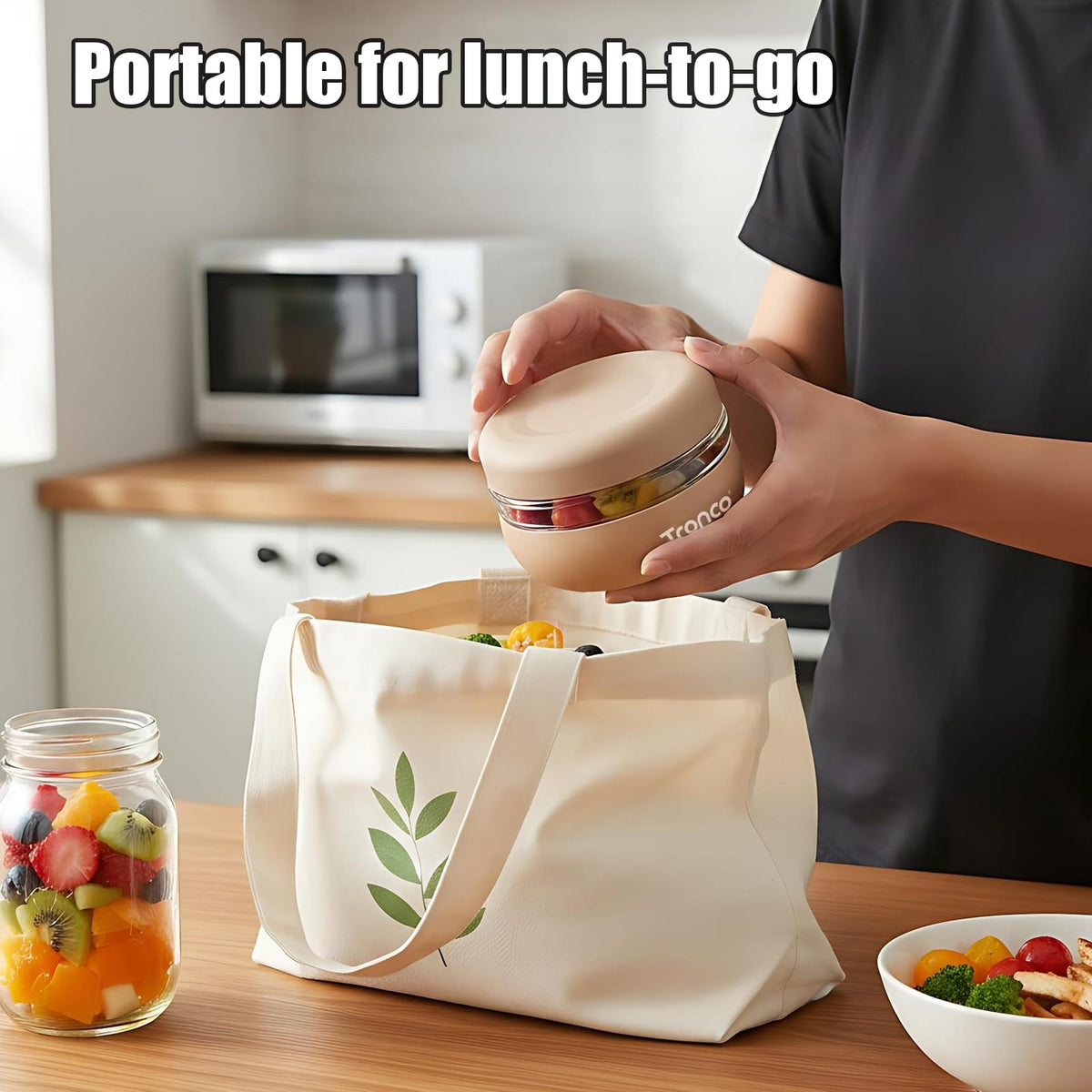 Tronco microwave-safe glass bowl for quick reheating and safe handling