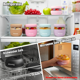 Tronco 24oz microwave-safe glass lunch bowl ready for reheating leftovers.