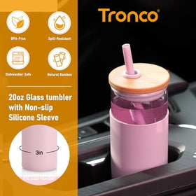 Tronco silicone sleeve grip keeps tumbler secure and comfortable.