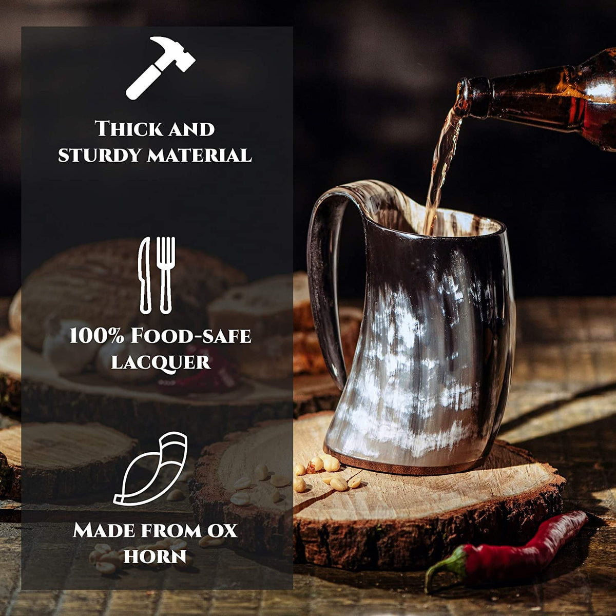 Trondebal horn mug with burlap gift pack ready for gifting.