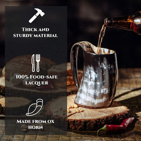 Trondebal horn mug with burlap gift pack ready for gifting.