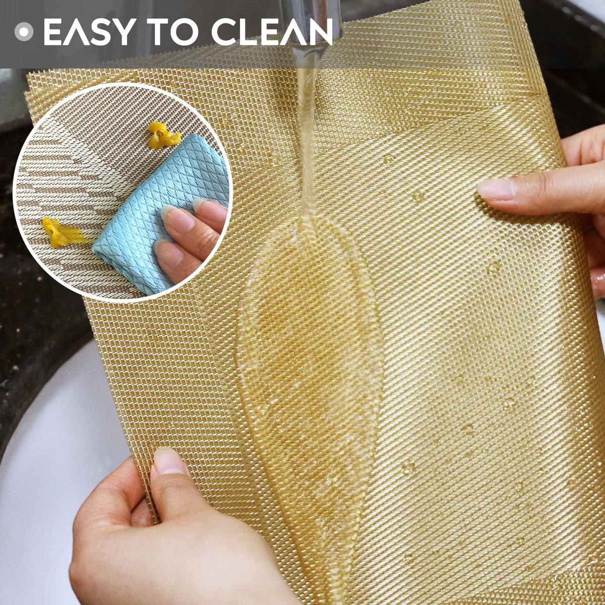 Trophable placemats non-slip finish demonstrating stable placement