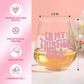 TrophyToast crystal-clear stemless wine glass suitable for any drink.
