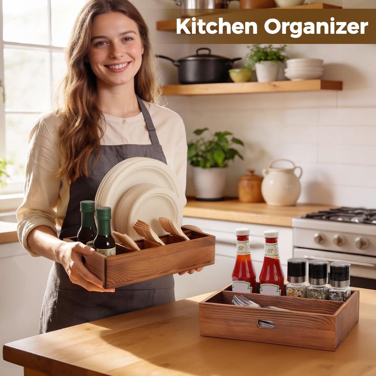TRQWRO inner-compartment box stores knives, forks, and spoons neatly.