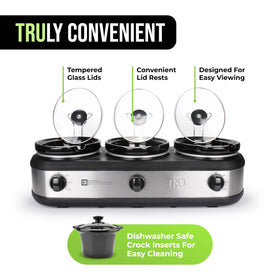 TRU triple buffet server individual heat controls for precise warming