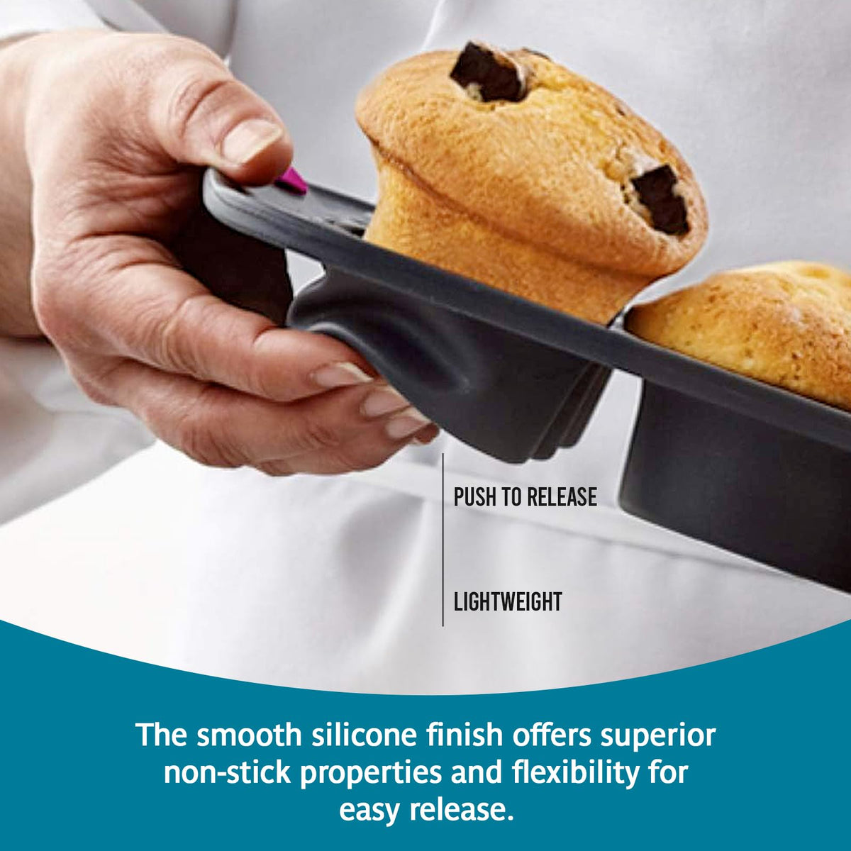 Trudeau Structure muffin pan in oven safe use up to 428°F for baking