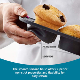Trudeau Structure muffin pan in oven safe use up to 428°F for baking