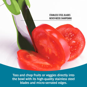 Trudeau Toss and Chop safety lock engaged for safe, compact storage