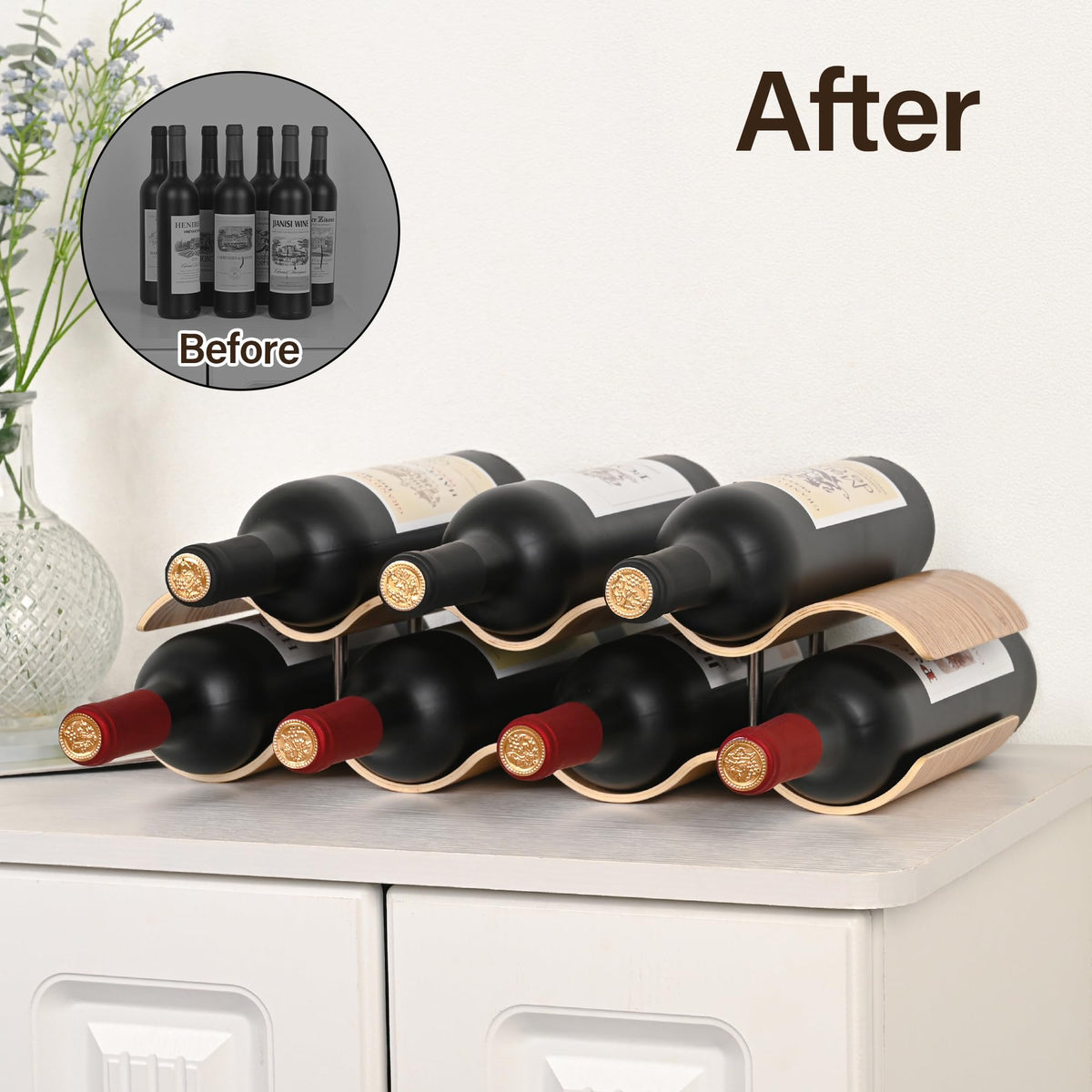 TRUDING wavy wooden design wine rack elevates kitchen style