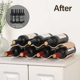 TRUDING wavy wooden design wine rack elevates kitchen style