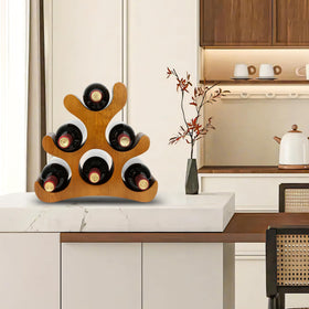 TRUDING wooden design provides sturdy support for wine storage.