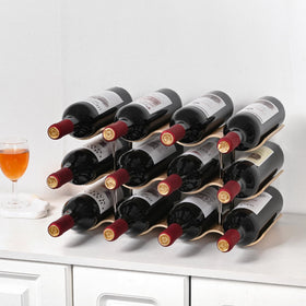 TRUDING wine rack slot organization showcases eight lower slots for standard bottles.